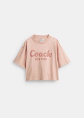 Coach Cursive Signature Cropped T Shirt