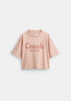 Coach Cursive Signature Cropped T Shirt