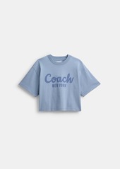 Coach Cursive Signature Cropped T Shirt