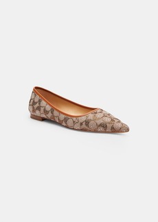 Coach Daphne Flat In Crystal Signature Jacquard