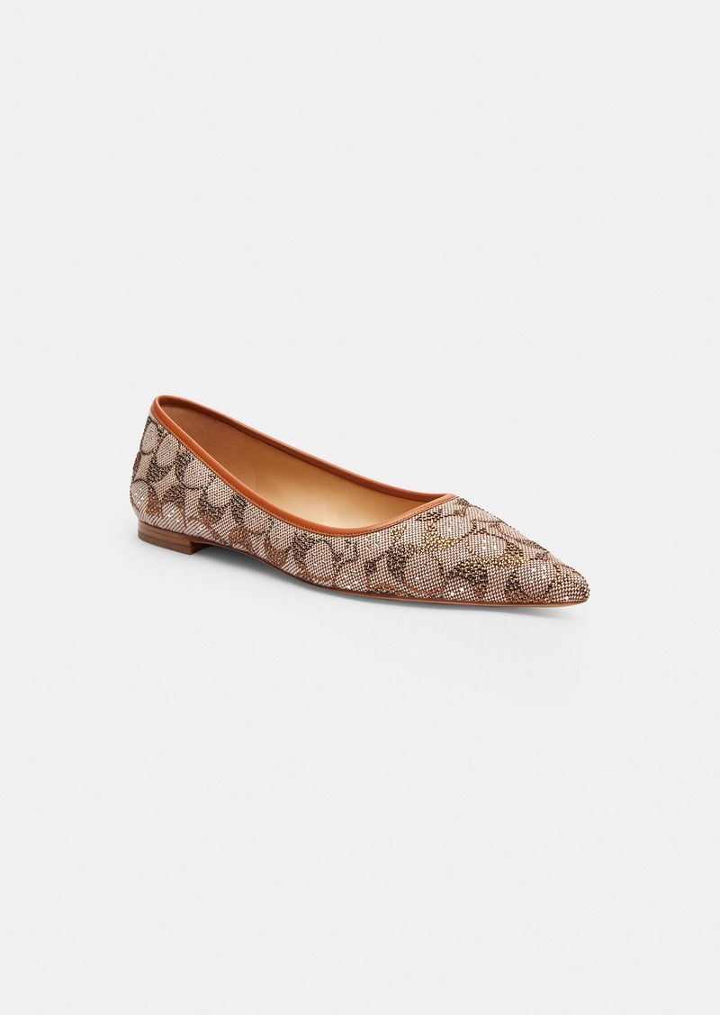 Coach Daphne Flat In Crystal Signature Jacquard