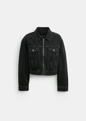 Coach Denim Crop Jacket In Organic Cotton