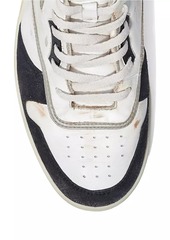 Coach Distressed Leather High-Top Sneakers