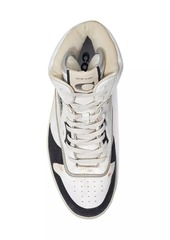 Coach Distressed Leather High-Top Sneakers