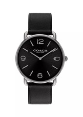 Coach Elliot Ionic-Plated Steel & Leather Strap Watch/41MM