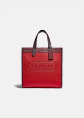 field tote in colorblock with coach badge