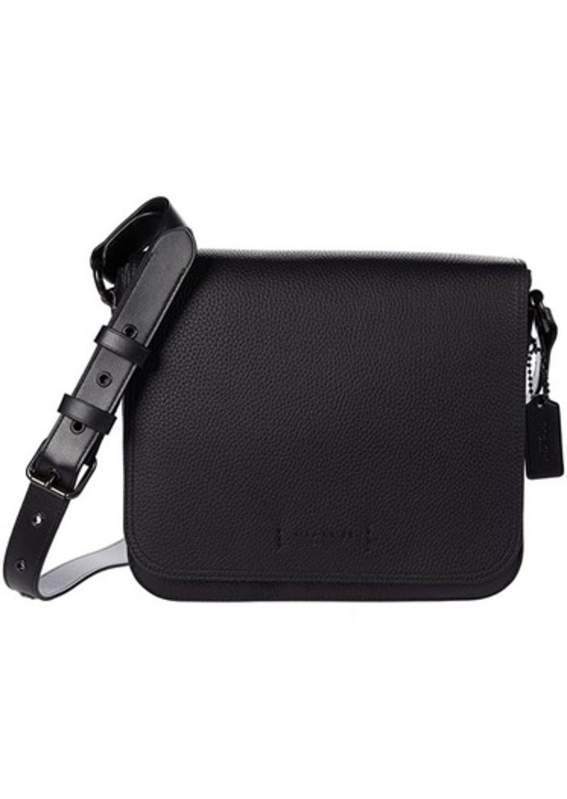 Coach Mens Gotham Slim Crossbody in Pebble Leather, Black: Handbags