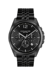 Coach Greyson Ionic-Plated Black Steel Bracelet Watch/43MM