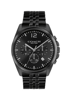 Coach Greyson Ionic-Plated Black Steel Bracelet Watch/43MM