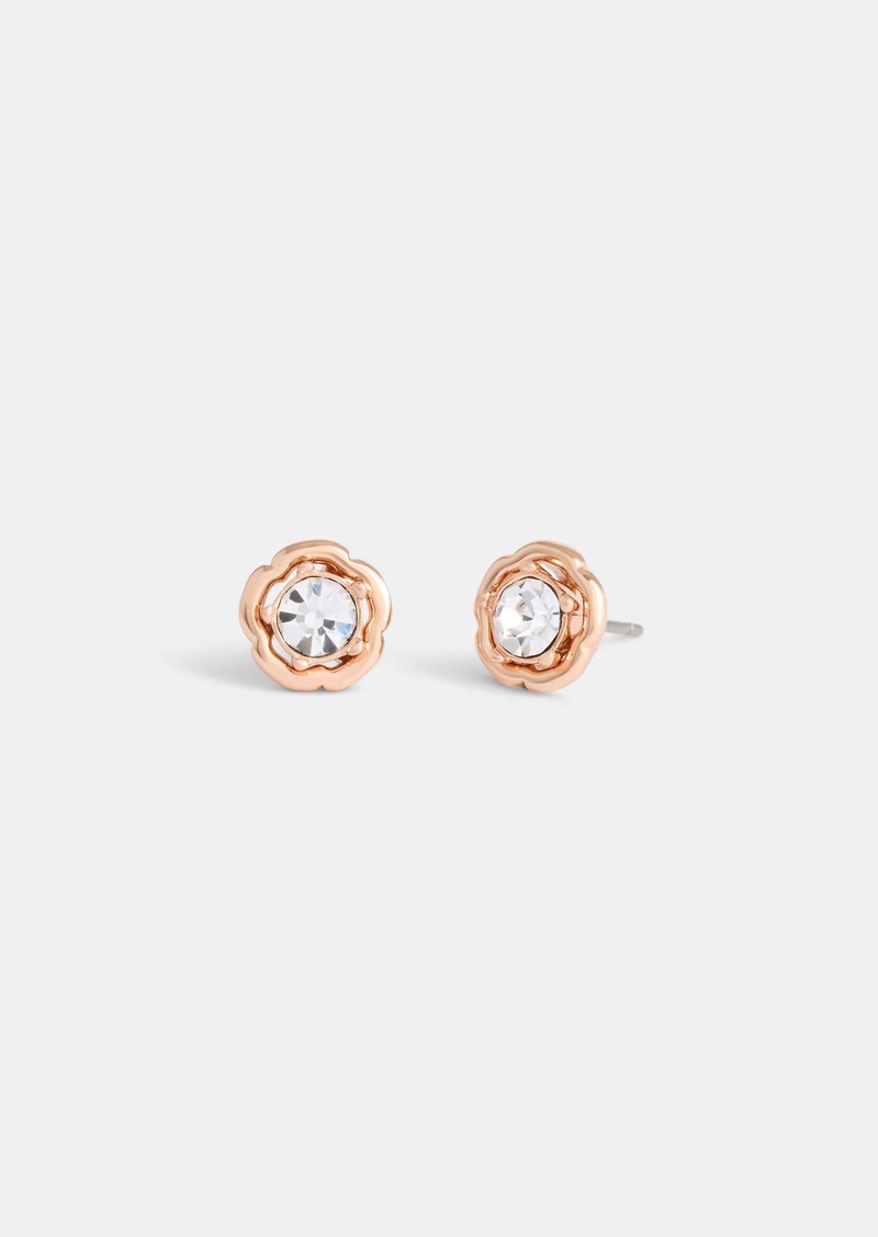 Coach Halo Tea Rose Stud Earrings