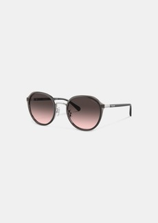 Coach Hangtag Geometric Round Sunglasses