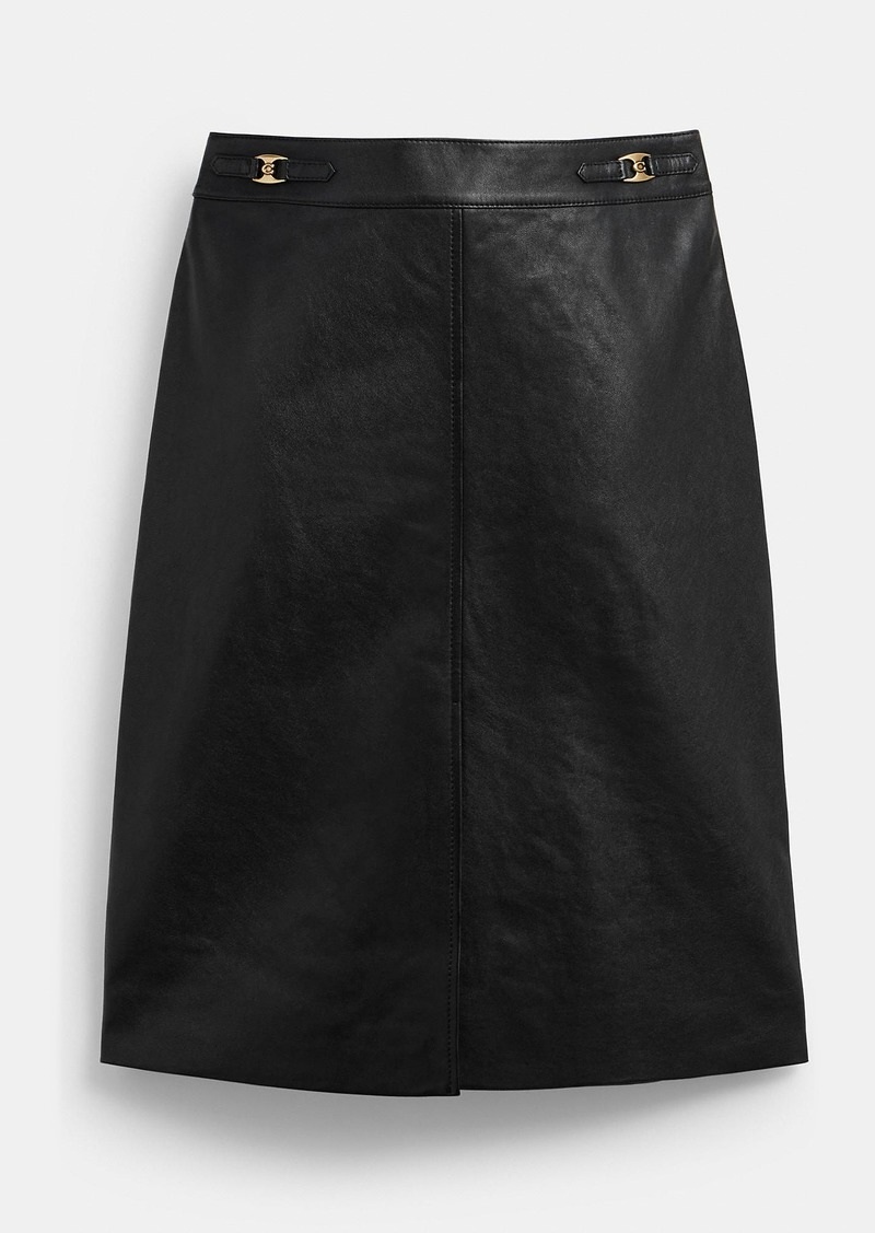 Coach Heritage C Leather Skirt