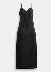 Coach Heritage C Long Denim Dress In Organic Cotton