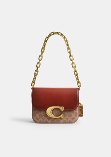 Coach Idol Bag In Signature Canvas With Snakeskin Detail