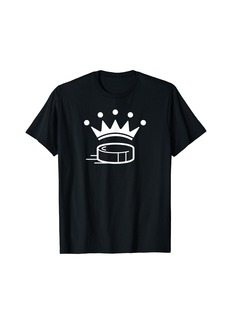 King Crown Hockey Puck T-Shirt Funny For Player Coach Fan T-Shirt
