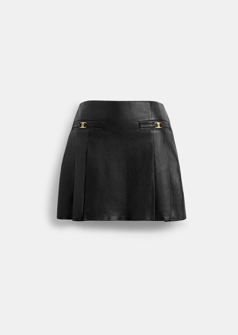 Coach Heritage C Leather Mini Skirt