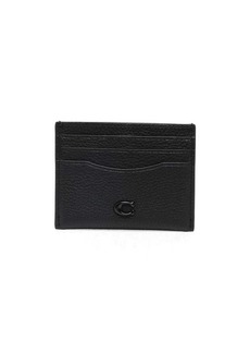 Coach logo-plaque leather card holder