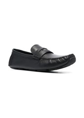 Coach logo-plaque leather loafers