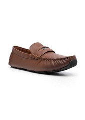 Coach logo-plaque leather loafers