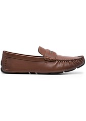Coach logo-plaque leather loafers