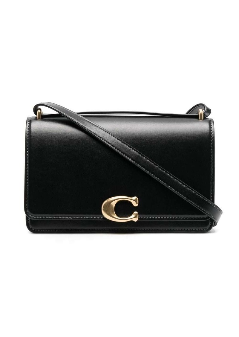 Coach logo-plaque leather shoulder bag