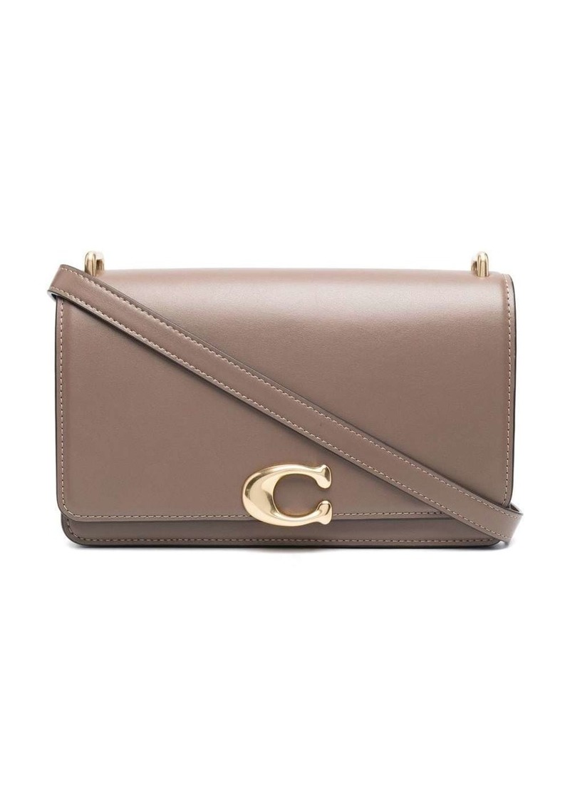 Coach logo-plaque leather shoulder bag