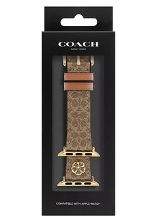 Coach Logo Print Canvas Apple Watch Strap