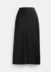 Coach Long Satin Midi Skirt