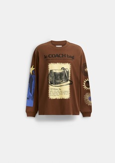 Coach Long Sleeve Graphic T Shirt In Organic Cotton