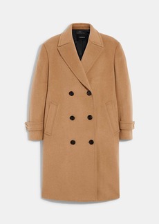 Coach Long Wool Coat In Recycled Wool Blend