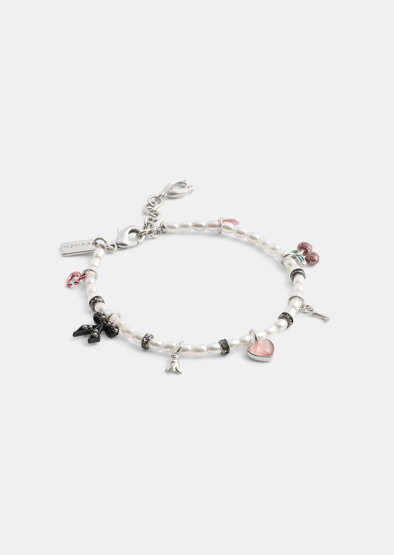 Coach Mini Bow Charms Pearl Bracelet