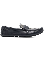 Coach monogram-embroidered leather loafers