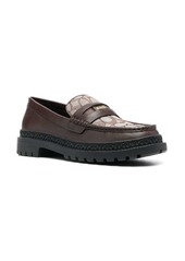 Coach monogram jacquard loafers