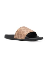 Coach monogram-print pool slides