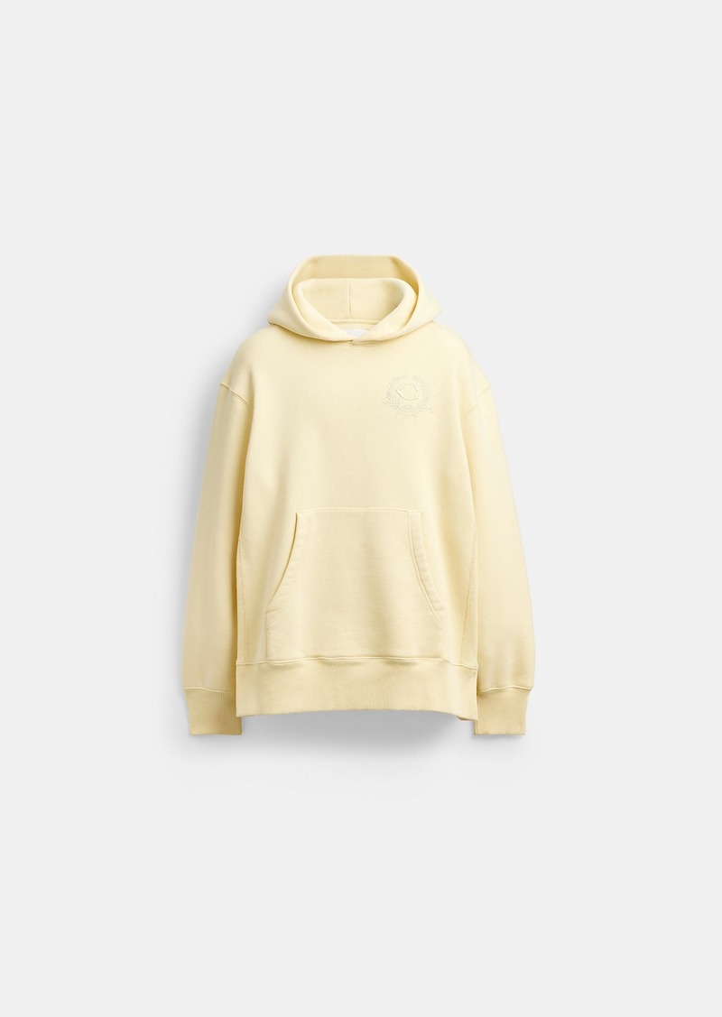 Coach Oversized Signature Crest Hoodie In Organic Cotton