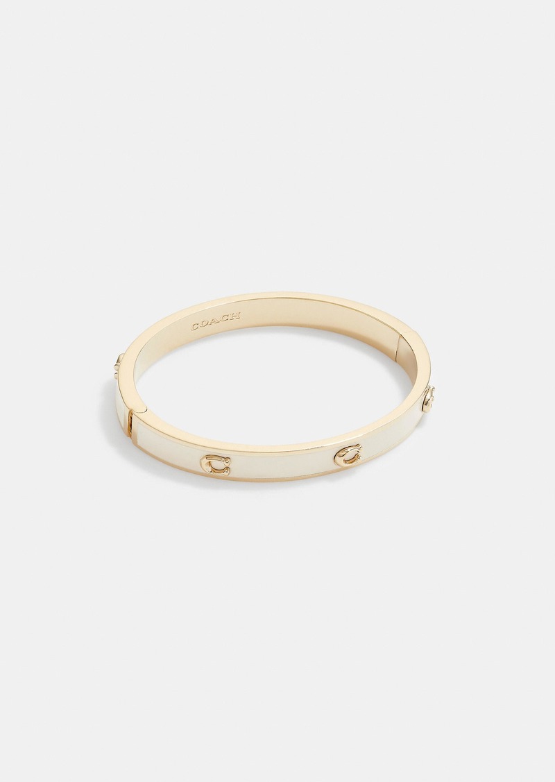 Coach Pegged Signature Hinged Bangle