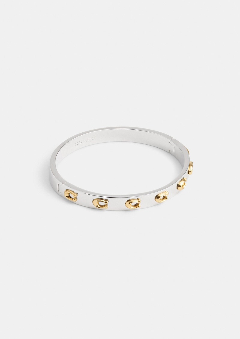 Coach Pegged Signature Hinged Bangle