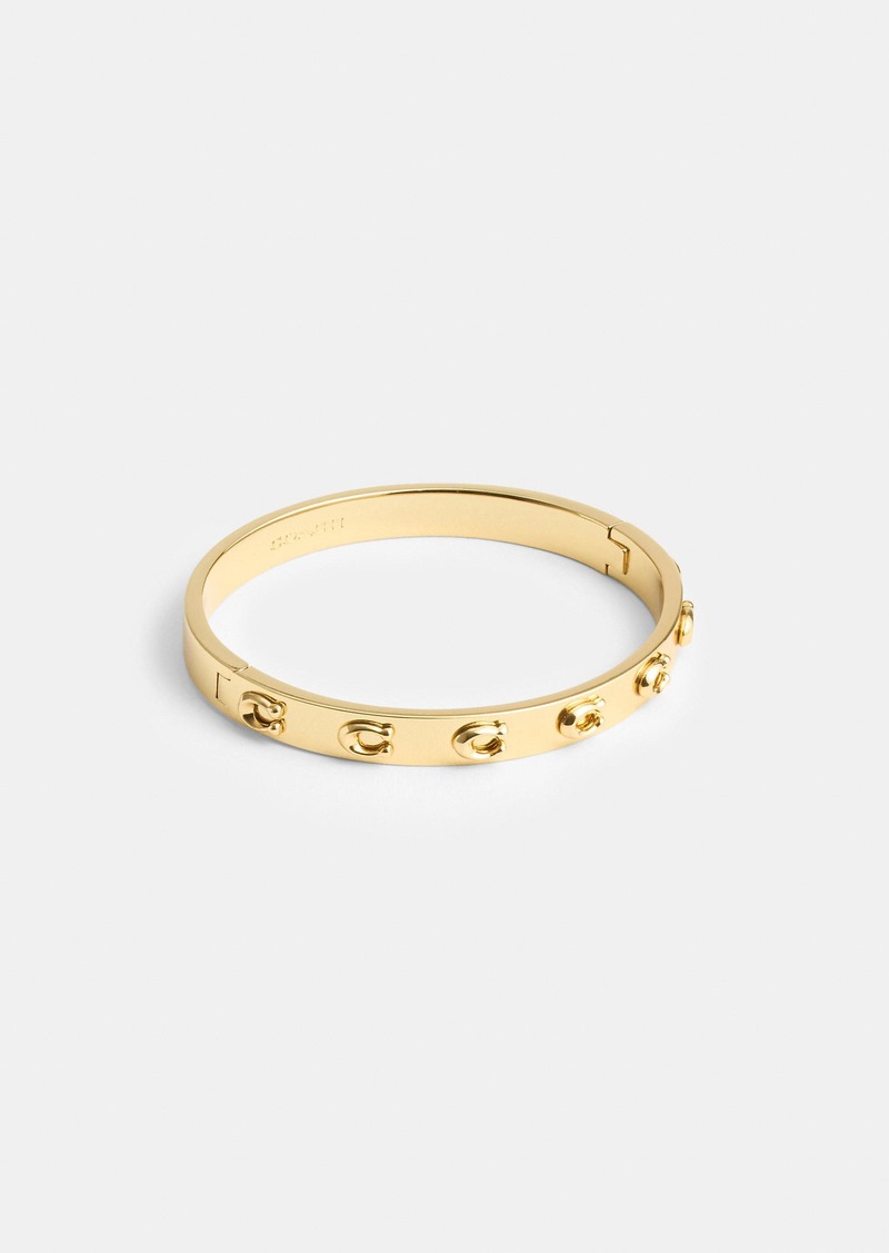 Coach Pegged Signature Hinged Bangle