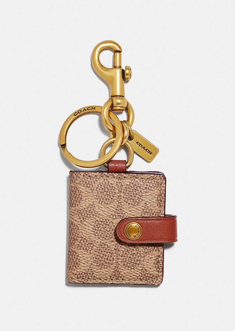 Coach Picture Frame Bag Charm In Signature Canvas