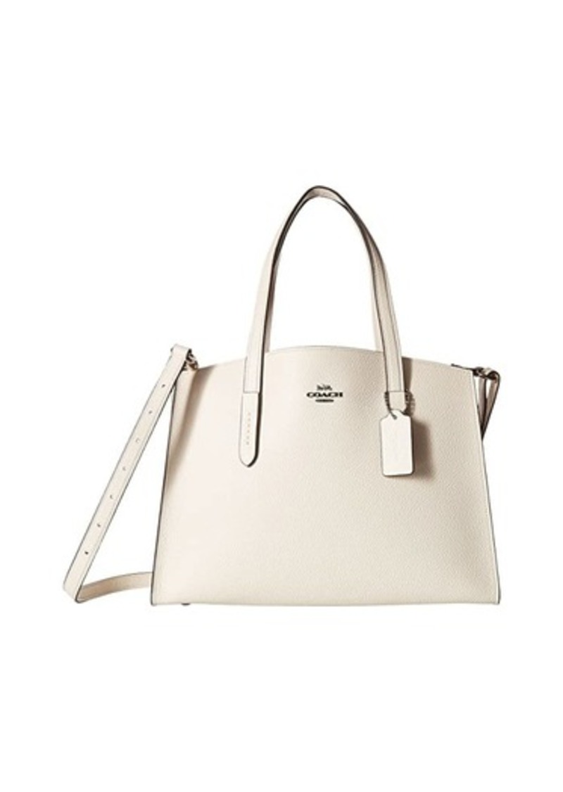 coach polished pebble leather charlie carryall