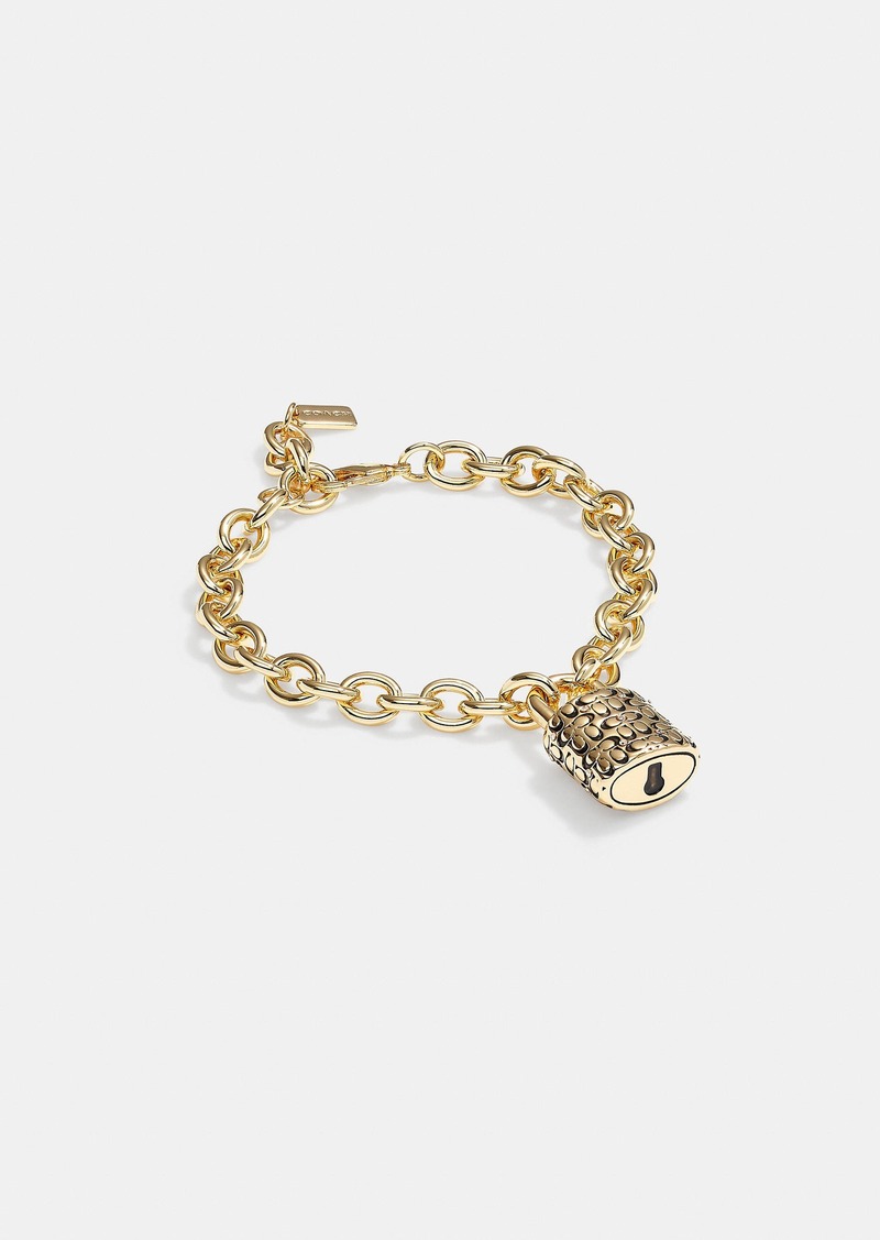 Coach Quilted Padlock Chain Bracelet