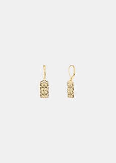 Coach Quilted Signature Drop Earrings