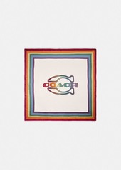 rainbow coach stamp silk square scarf