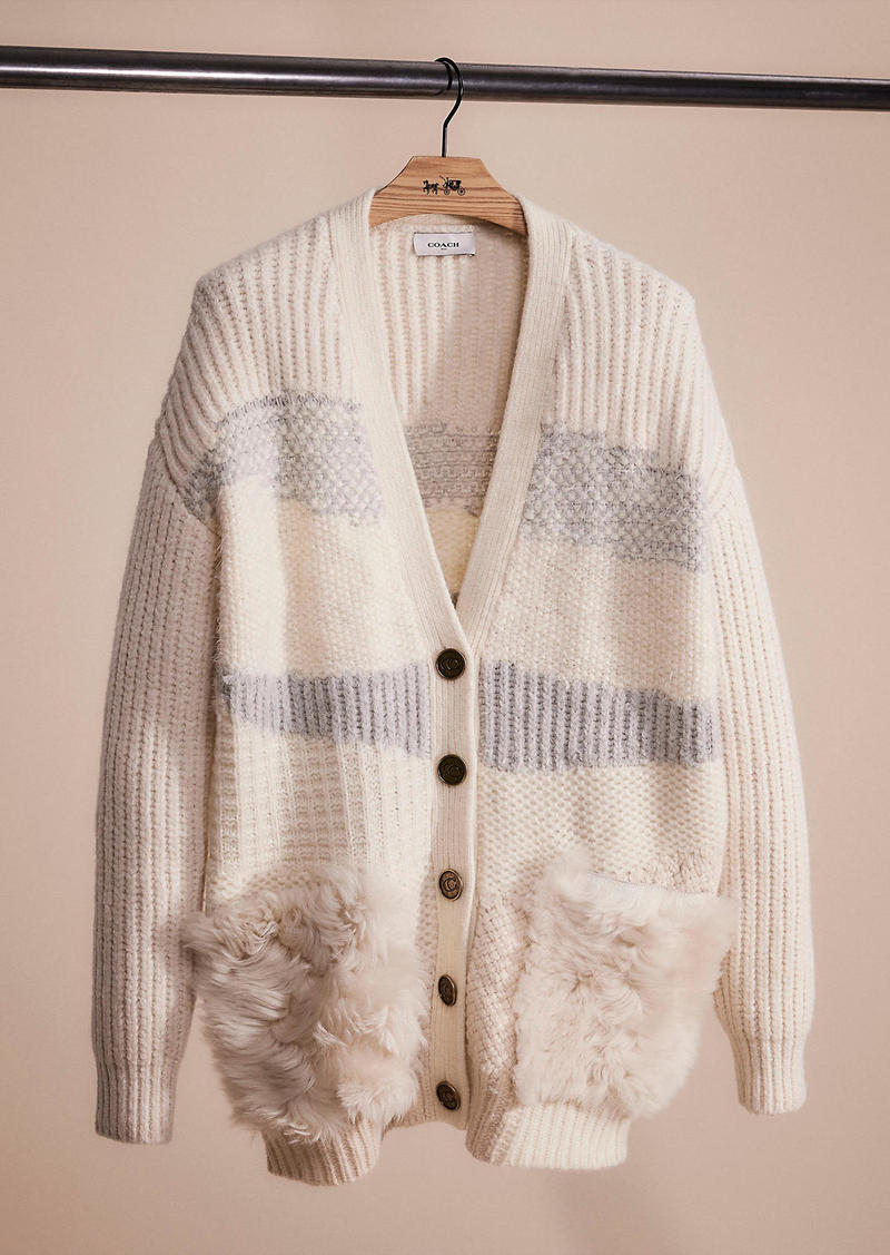 Coach Restored Cardigan With Shearling