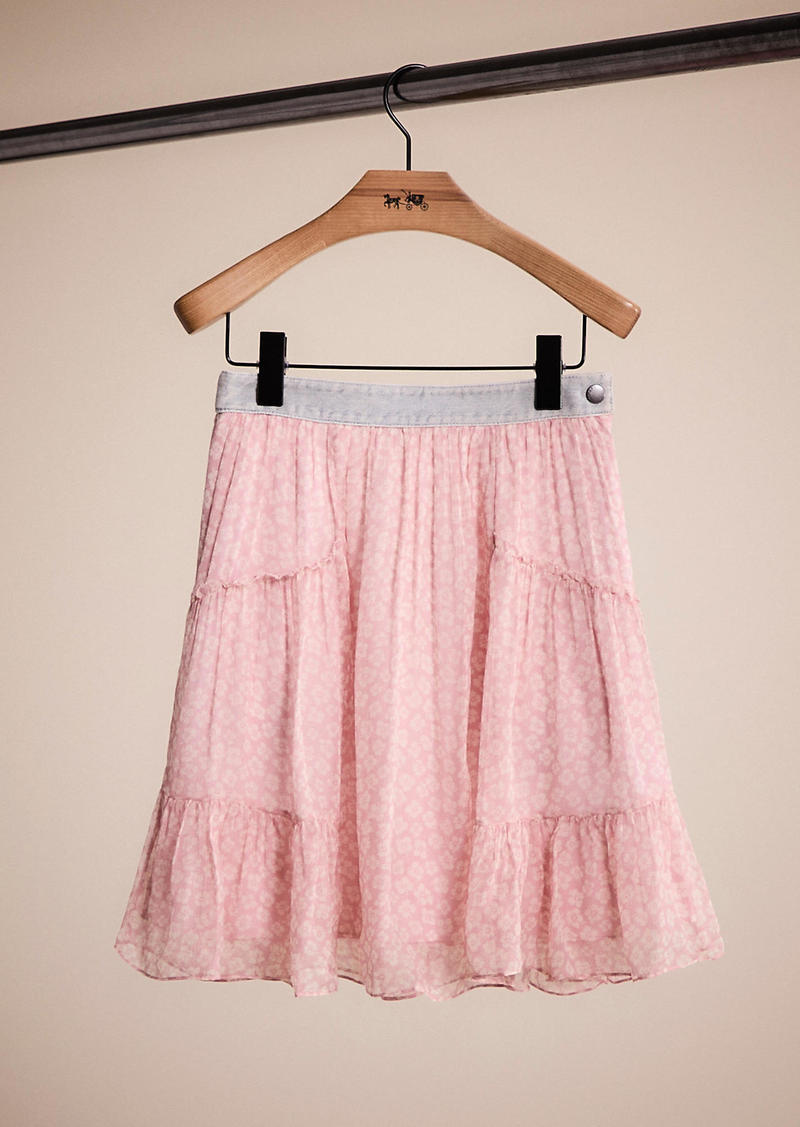 Coach Restored Denim Waistband Mini Skirt