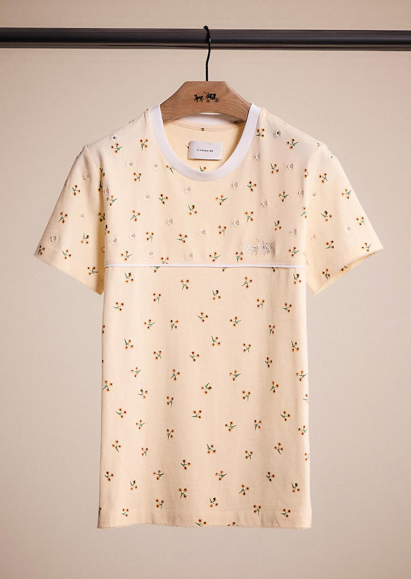 Coach Restored Ditsy Floral T Shirt In Organic Cotton