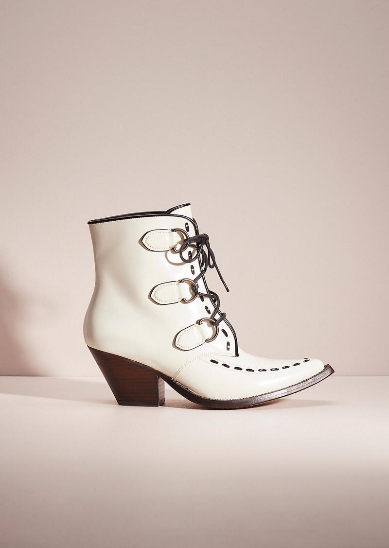 Coach Restored Lace Up Chain Bootie