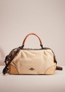 Coach Restored Lane Satchel In Colorblock With Snakeskin Detail