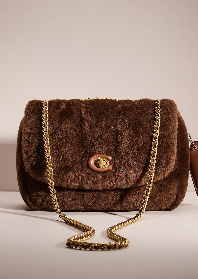 Coach Restored Pillow Madison Shoulder Bag In Shearling With Quilting
