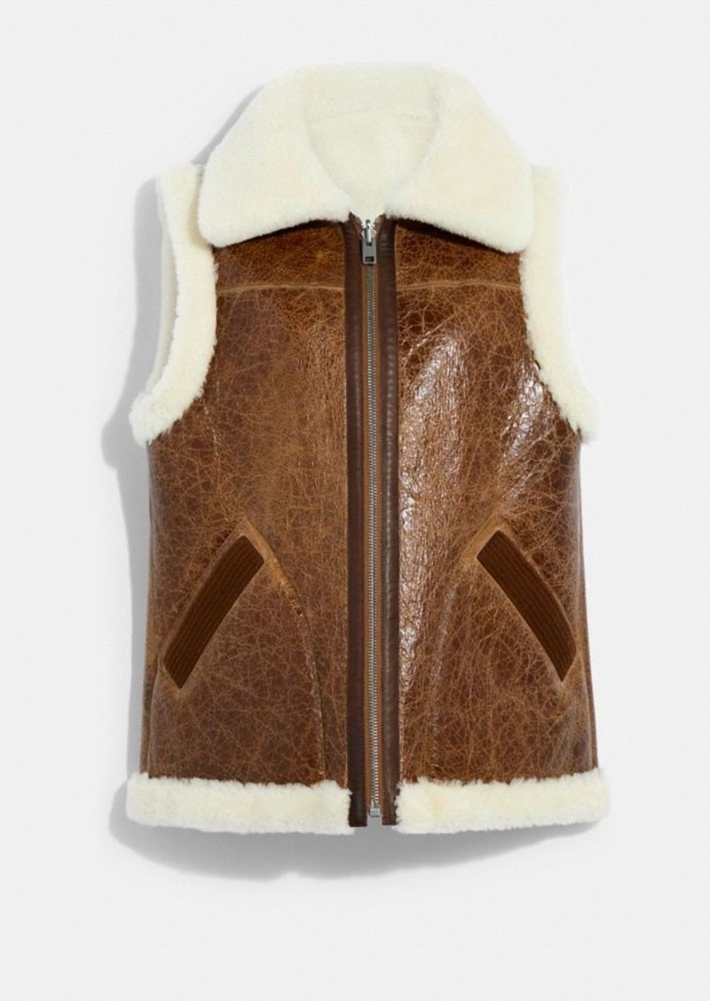 Coach Reversible Shearling Vest